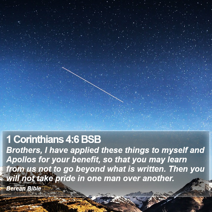 1 Corinthians 4:6 BSB Bible Study