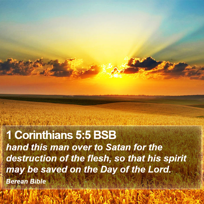 1 Corinthians 5:5 BSB Bible Study