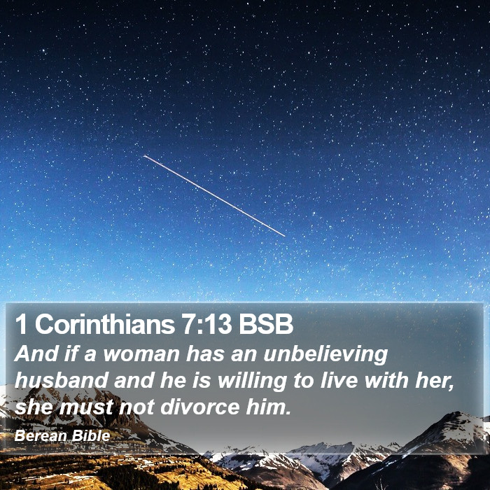 1 Corinthians 7:13 BSB Bible Study