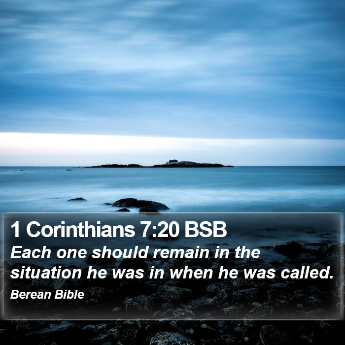 1 Corinthians 7:20 BSB Bible Study