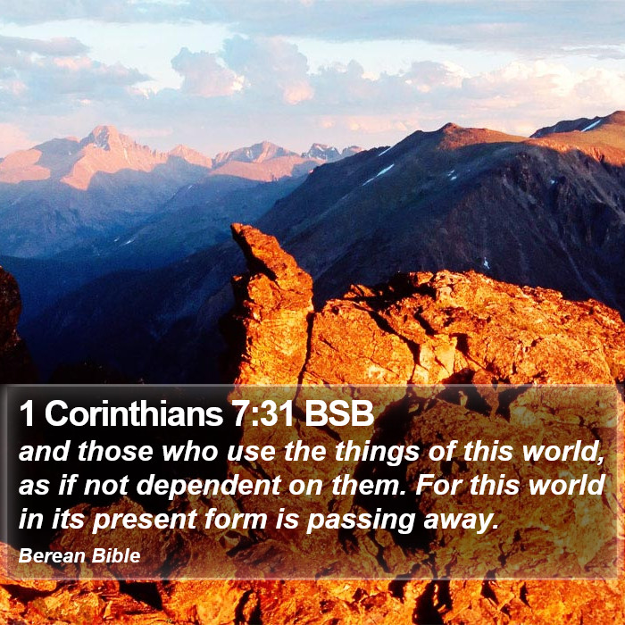 1 Corinthians 7:31 BSB Bible Study