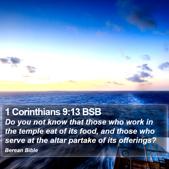 1 Corinthians 9:13 BSB Bible Study