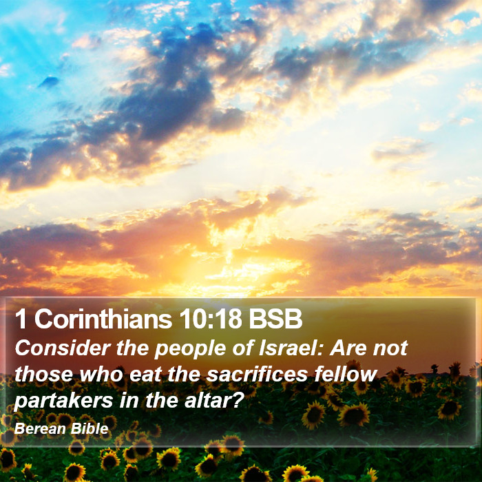 1 Corinthians 10:18 BSB Bible Study