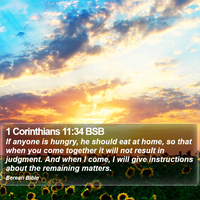 1 Corinthians 11:34 BSB Bible Study