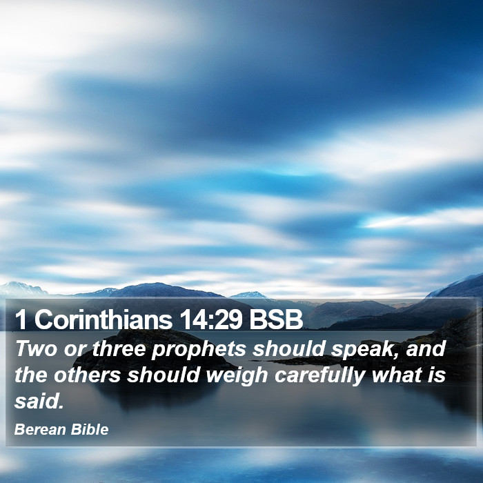 1 Corinthians 14:29 BSB Bible Study