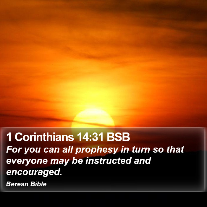 1 Corinthians 14:31 BSB Bible Study