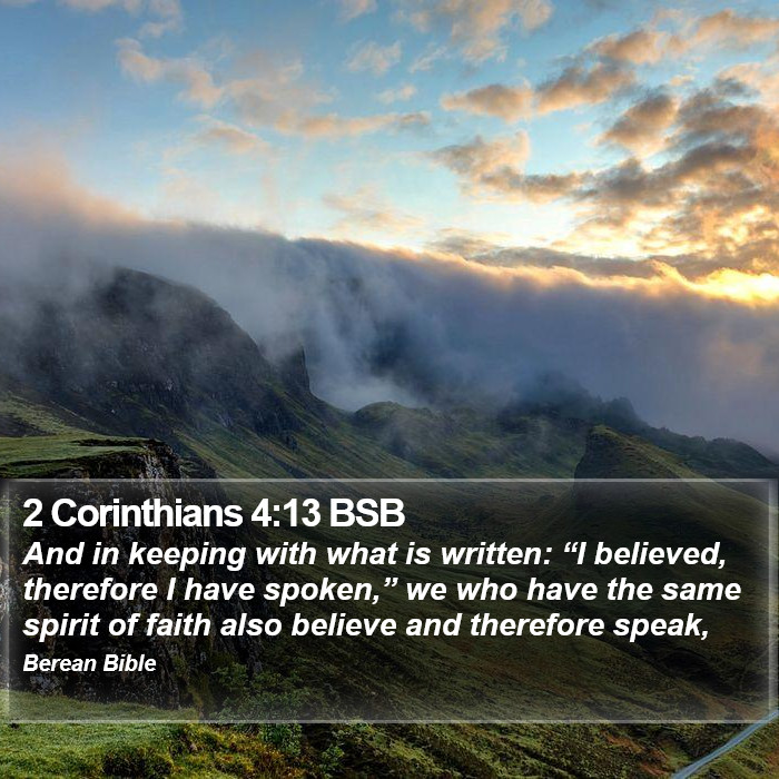 2 Corinthians 4:13 BSB Bible Study