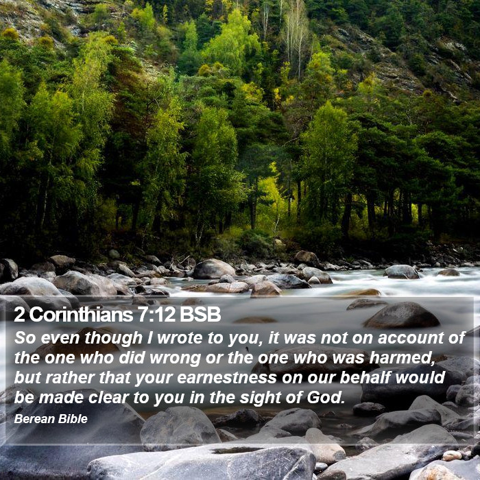 2 Corinthians 7:12 BSB Bible Study