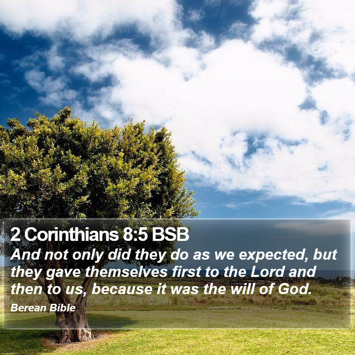 2 Corinthians 8:5 BSB Bible Study