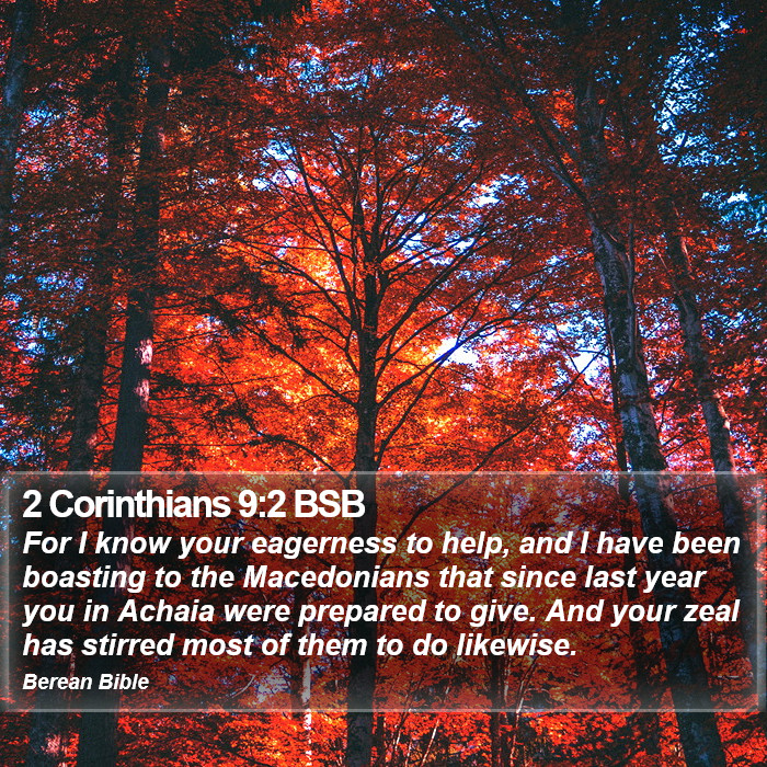 2 Corinthians 9:2 BSB Bible Study