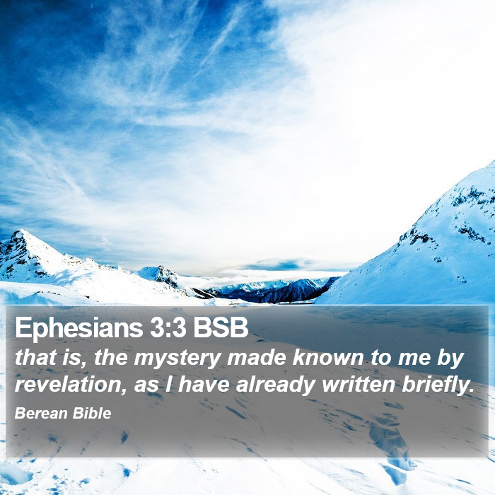 Ephesians 3:3 BSB Bible Study