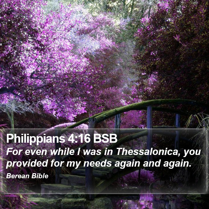 Philippians 4:16 BSB Bible Study