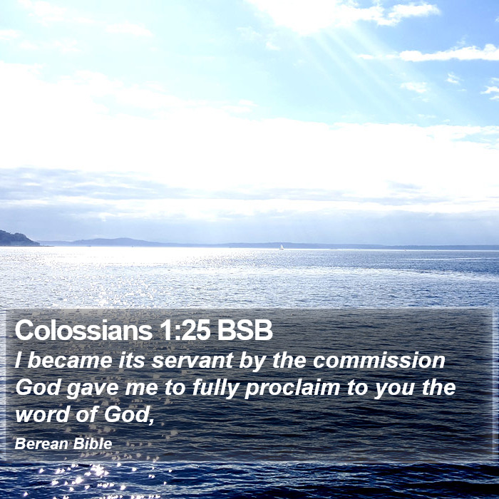 Colossians 1:25 BSB Bible Study