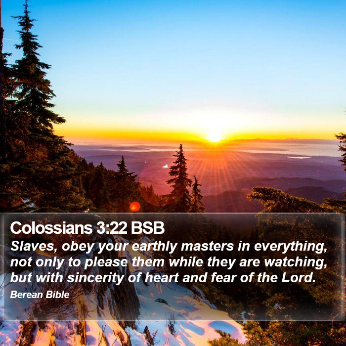 Colossians 3:22 BSB Bible Study