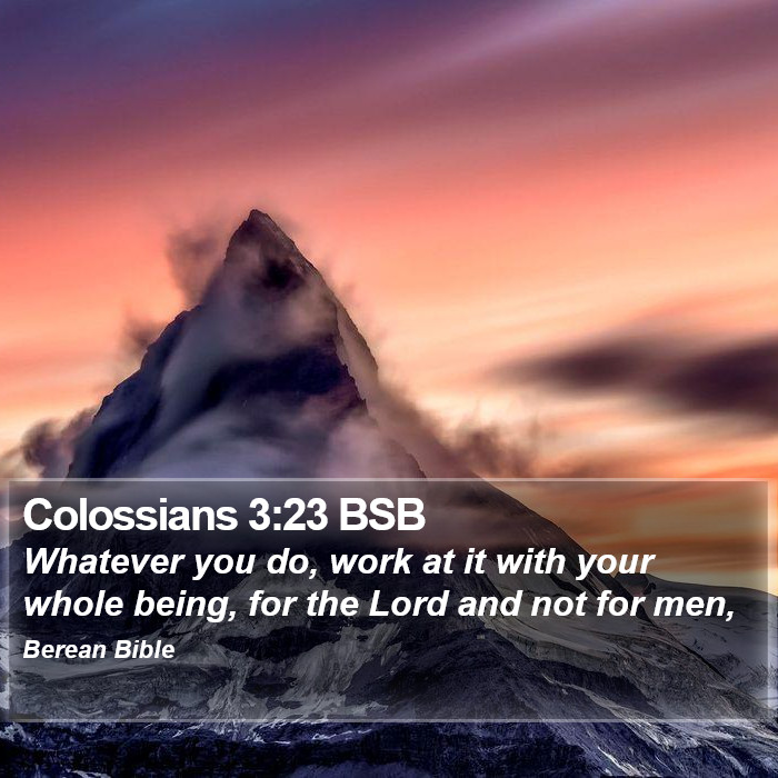 Colossians 3:23 BSB Bible Study