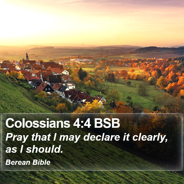 Colossians 4:4 BSB Bible Study