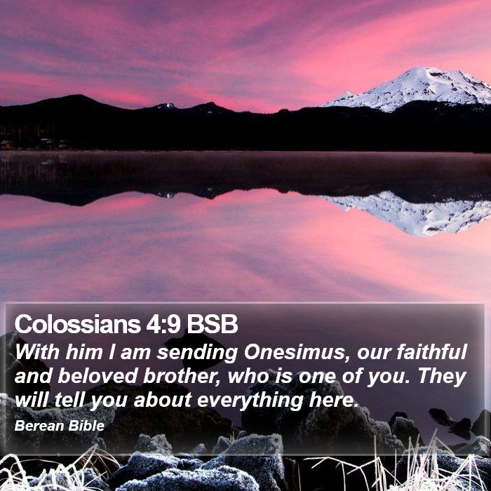 Colossians 4:9 BSB Bible Study