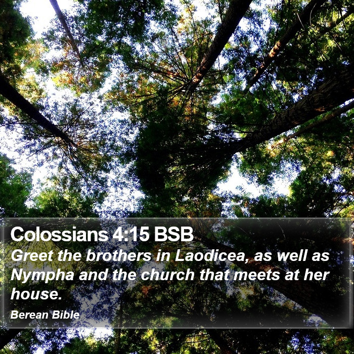 Colossians 4:15 BSB Bible Study