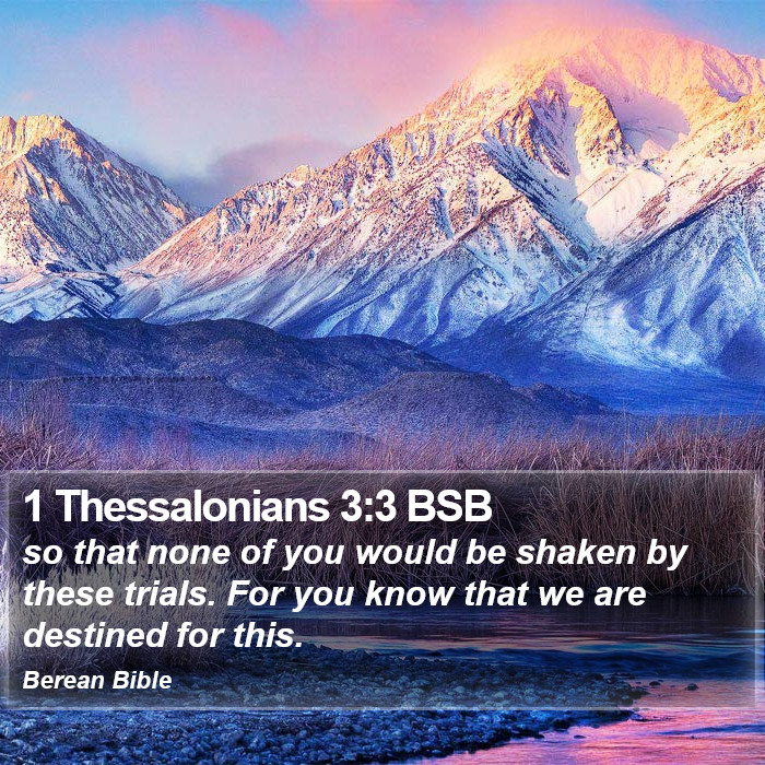 1 Thessalonians 3:3 BSB Bible Study