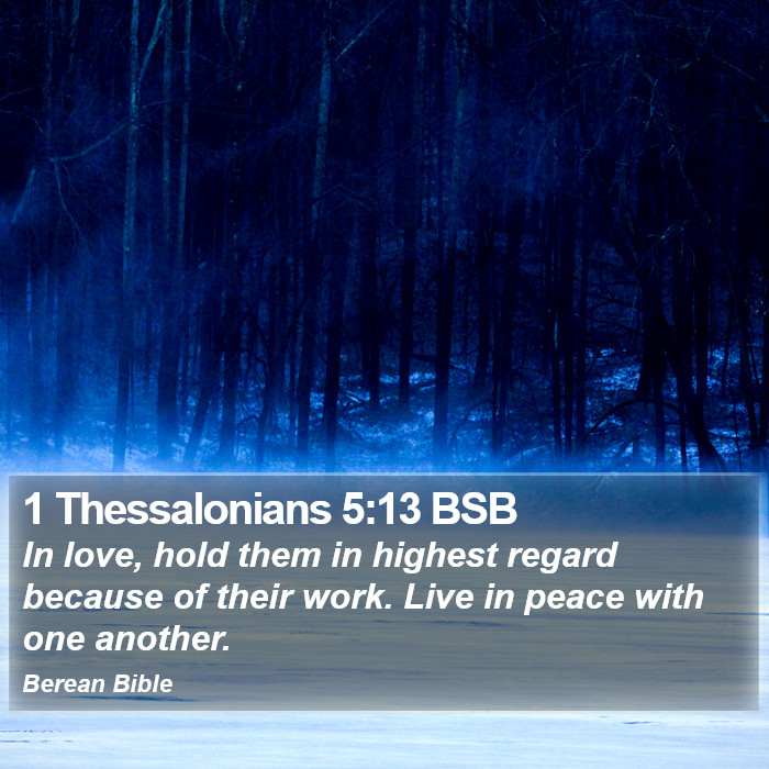 1 Thessalonians 5:13 BSB Bible Study