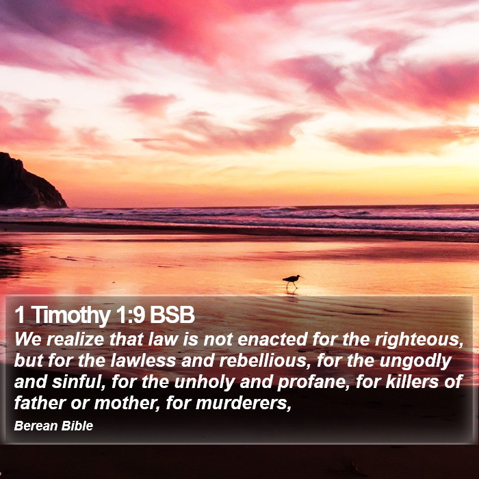 1 Timothy 1:9 BSB Bible Study