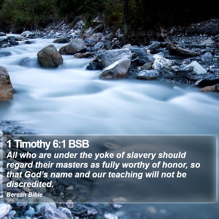 1 Timothy 6:1 BSB Bible Study