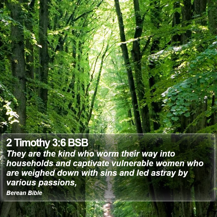 2 Timothy 3:6 BSB Bible Study