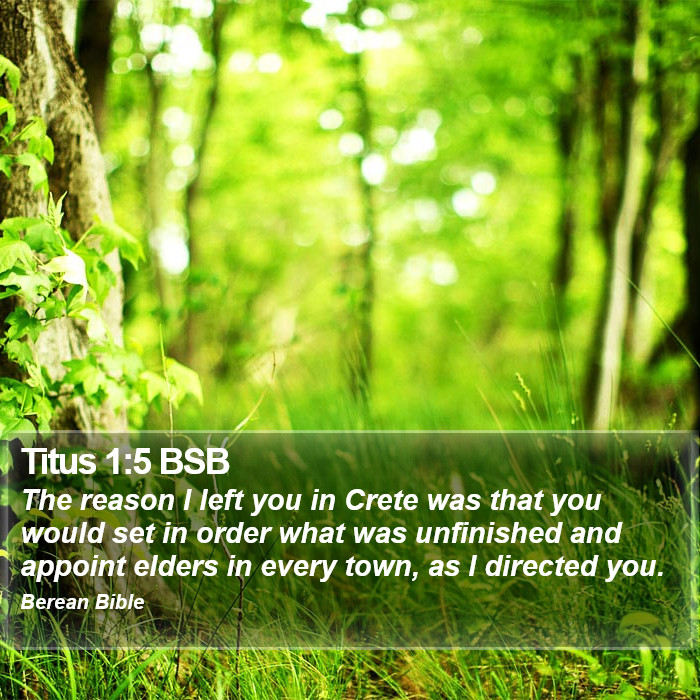 Titus 1:5 BSB Bible Study