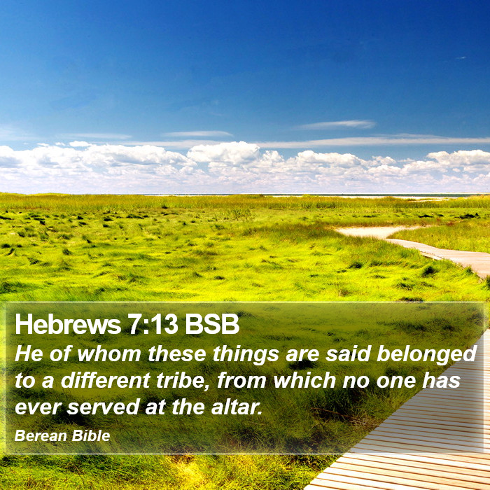 Hebrews 7:13 BSB Bible Study